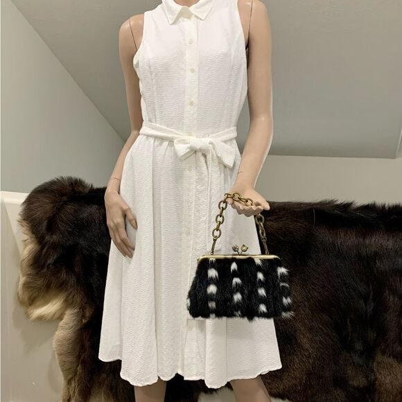 Handmade Real Mink Fur Cute "Cat Paw" Kisslock Wristlet/Shoulder Bag/Crossbody - Picture 2 of 15